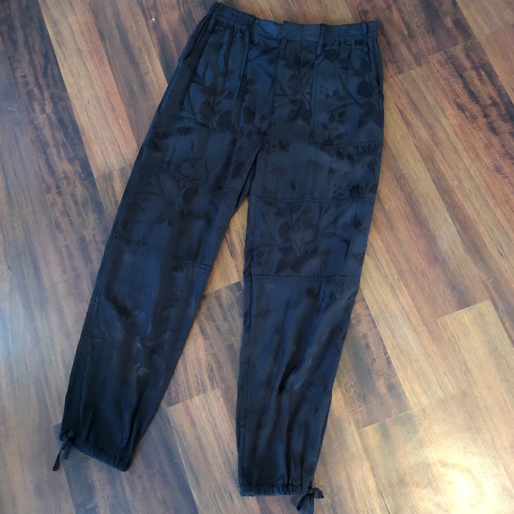 Black Silky Viscose Utility Pant